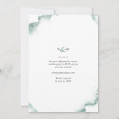 Elegante botanische Blütenpracht in einer grünen H Einladung (Rückseite)