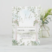 Elegante Botanische Botanische Hochzeitsfeier "We Einladung (Stehend Vorderseite)