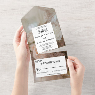 Elegante botanische Bouquet Rose Blumenzwiebelhoch All In One Einladung