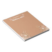 elegante botanische braune Hochzeit Notizblock (angewinkelt)
