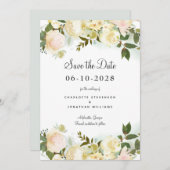 Elegante Botanische Chic Greenery Blumenzwiese Save The Date (Vorne/Hinten)