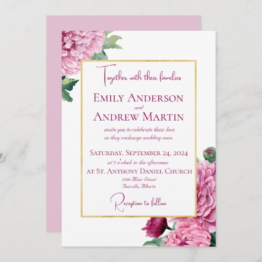 Elegante Botanische Christusfeiern Hochzeit Einladung (Vorne/Hinten)