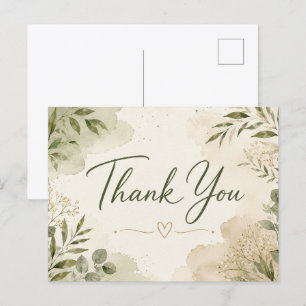 Elegante botanische Dankeschön-Postkarte Postkarte