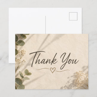 Elegante botanische Dankeskarten-Postkarte Postkarte