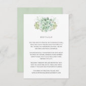 Elegante botanische Details Hochzeit Begleitkarte (Vorne/Hinten)