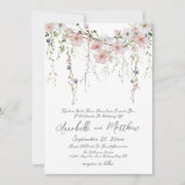 Elegante Botanische Einfache Wildblume Hochzeit Einladung (Vorderseite)