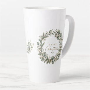 Elegante botanische Eukalyptus-Latte-Mug Milchtasse