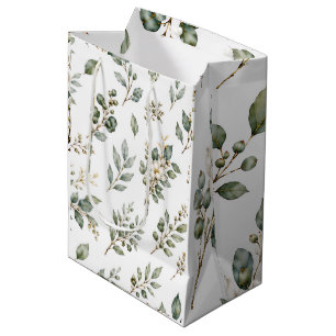 Elegante botanische Eukalyptus-Mittelgeschenktasch Mittlere Geschenktüte