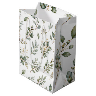 Elegante botanische Eukalyptus-Mittelgeschenktasch Mittlere Geschenktüte