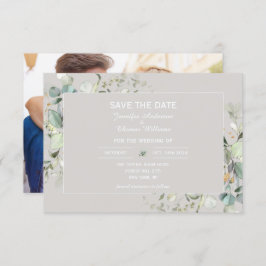Elegante Botanische Eukalyptus-Perchment-Farbe Save The Date