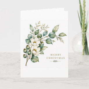 Elegante botanische Eukalyptus-Weihnachtskarte Karte