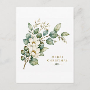 Elegante botanische Eukalyptus-Weihnachtskarte Postkarte