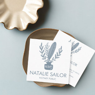 Elegante botanische Feder Logo Notar Quadratische Visitenkarte