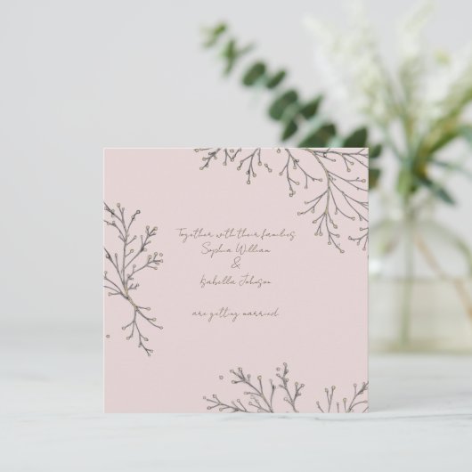 Elegante botanische Flachkarte (Stehend Vorderseite)