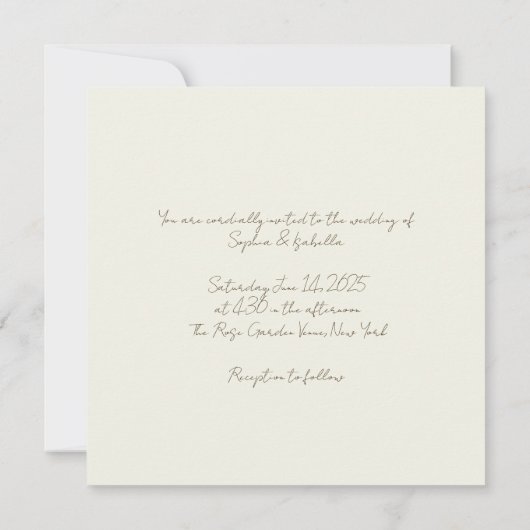 Elegante botanische Flachkarte (Rückseite)