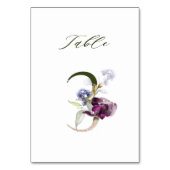 Elegante Botanische Flora Nr. 3, Tischnummer (Rückseite)