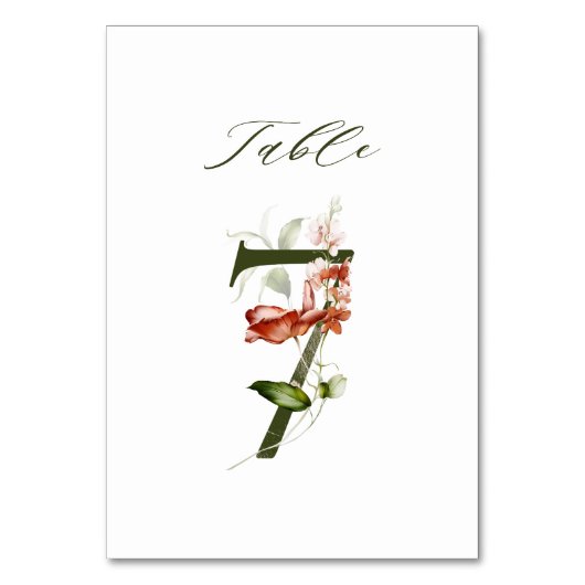 Elegante Botanische Flora Nr. 7, Tischnummer (Vorderseite)