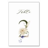 Elegante Botanische Flora Nummer 2, Tischnummer (Rückseite)