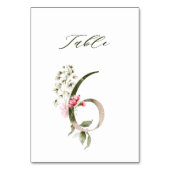 Elegante Botanische Flora Nummer 6, Tischnummer (Rückseite)