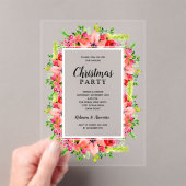 Elegante botanische Floral-Weihnachtsfeier Acryleinladungen (Insitu (Handheld))