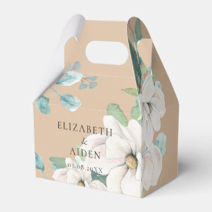 Elegante Botanische Florale Aquarell-Hochzeit Brau Geschenkschachtel