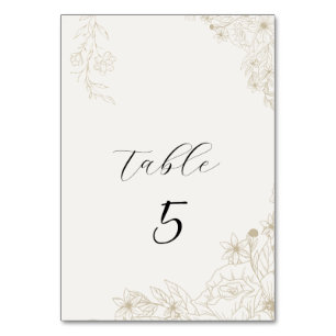 Elegante botanische florale Hochzeitstisch-Nummern Tischnummer