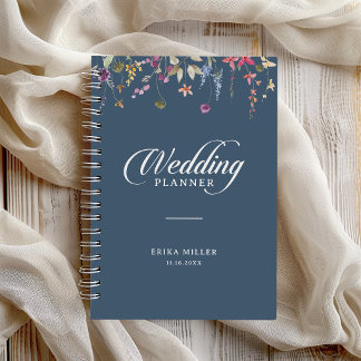 Elegante botanische florale Kalligrafie-Hochzeit Planer