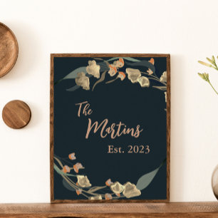 Elegante Botanische Flotte Beige Poster