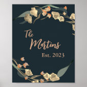 Elegante Botanische Flotte Beige Poster (Vorne)