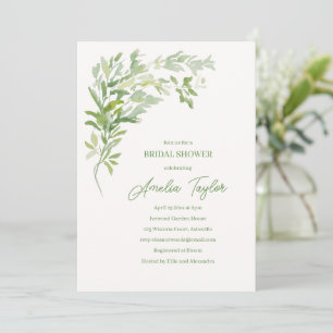 Elegante Botanische Frühlings-Brautdusche Einladung
