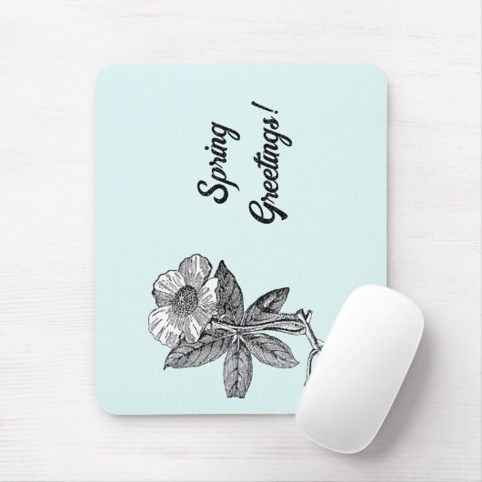Elegante botanische Frühlingsblumen-Illustration Mousepad (Mit Mouse)