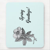 Elegante botanische Frühlingsblumen-Illustration Mousepad (Vorne)