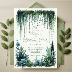 Elegante Botanische Garten Geburtstagsparty Einladung