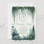 Elegante Botanische Garten Geburtstagsparty Einladung (Vorderseite)