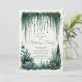 Elegante Botanische Garten Geburtstagsparty Einladung (Stehend Vorderseite)