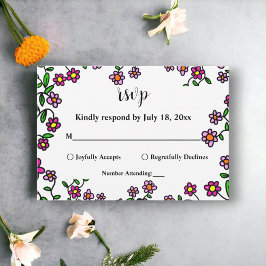 Elegante Botanische Gartenanlagen Blume Blumenzehe RSVP Karte