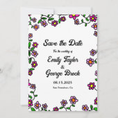 Elegante Botanische Gartenanlagen Blume Blumenzehe Save The Date (Vorderseite)