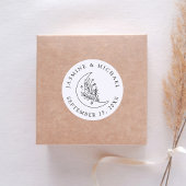 Elegante botanische Gastgeschenk Hochzeit des Mond Runder Aufkleber