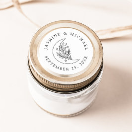 Elegante botanische Gastgeschenk Hochzeit des Mond Runder Aufkleber