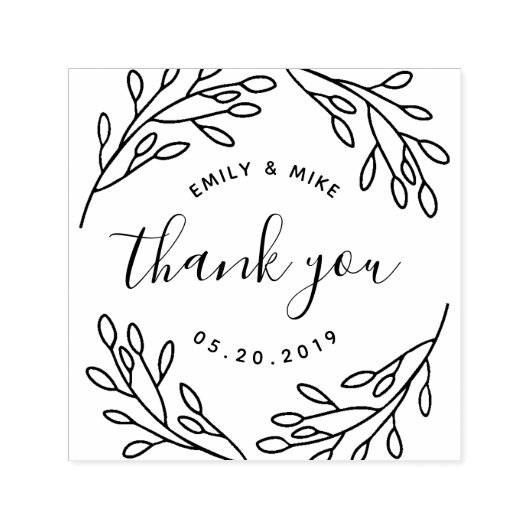 Elegante botanische Gastgeschenk Hochzeit Vielen D Permastempel (Design)