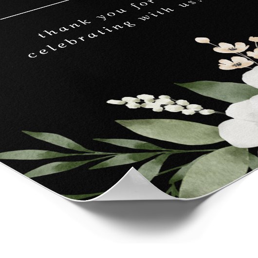 Elegante Botanische Gastgeschenke Hochzeiten Schwa Poster (Ecke)