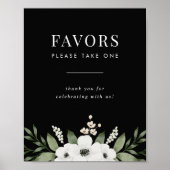 Elegante Botanische Gastgeschenke Hochzeiten Schwa Poster (Vorne)