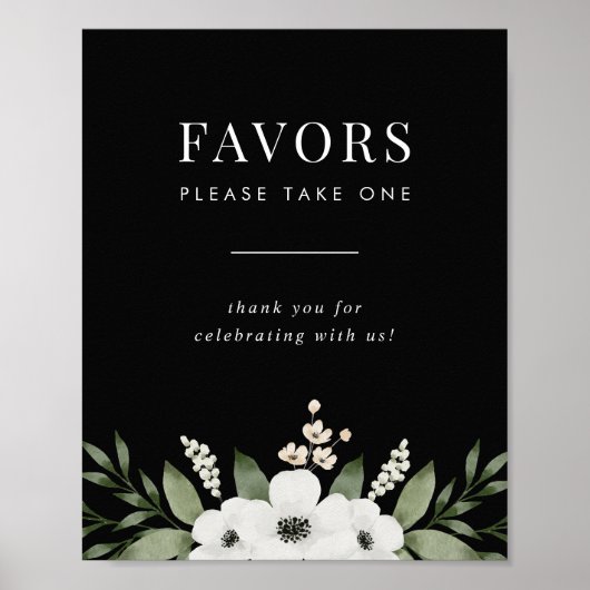 Elegante Botanische Gastgeschenke Hochzeiten Schwa Poster (Vorne)