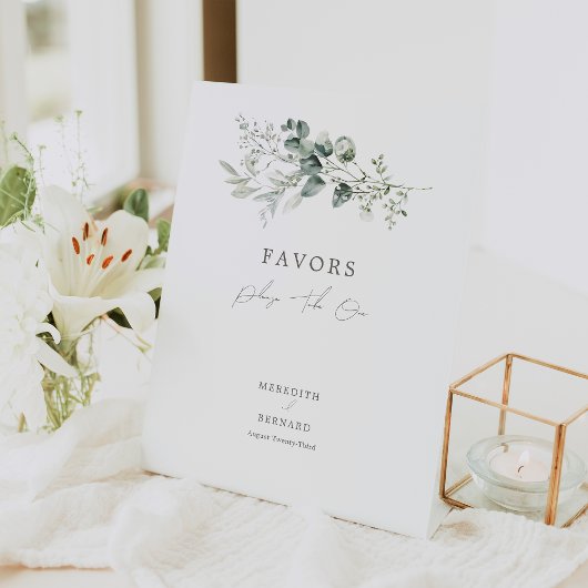 Elegante botanische Gastgeschenke Hochzeiten Sockelschild