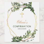 Elegante botanische Goldene Bestätigung Weinetikett (Einzelnes Label)