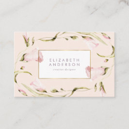 Elegante botanische Goldrahmen-Wildblume Visitenkarte