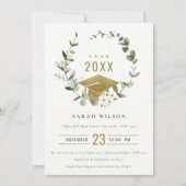 Elegante Botanische Graduiertenparty Einladung (Vorderseite)