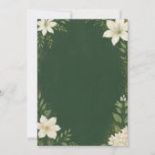 Elegante botanische Grün- und Goldhochzeit Einladung (Rückseite)