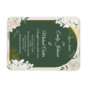 Elegante botanische Grün- und Goldhochzeit Magnet (Horizontal)
