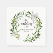 Elegante Botanische Grünanlage Wreath Wedding Serviette (Vorderseite)